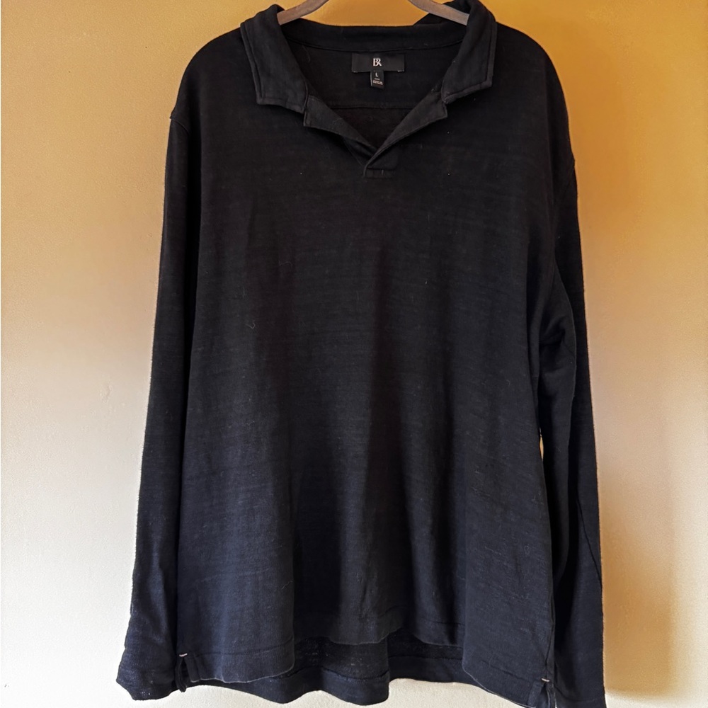 Banana Republic 100% Linen Long Sleeve Polo Top